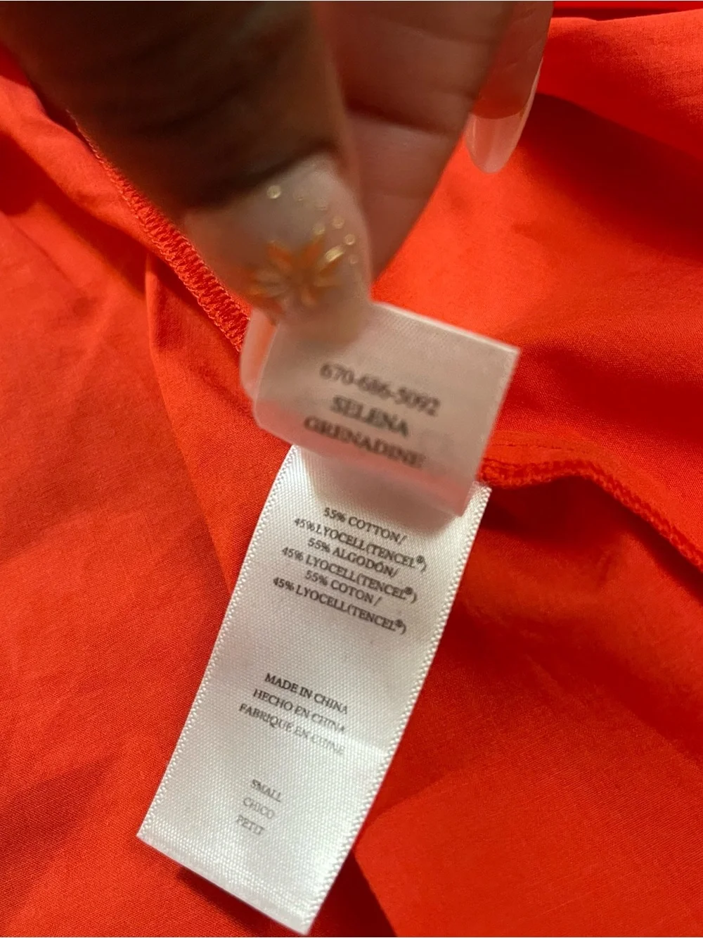 Rails Selena Grenadine Orange Smocked Cotton Blend Midi Skirt - Picture 6 of 6